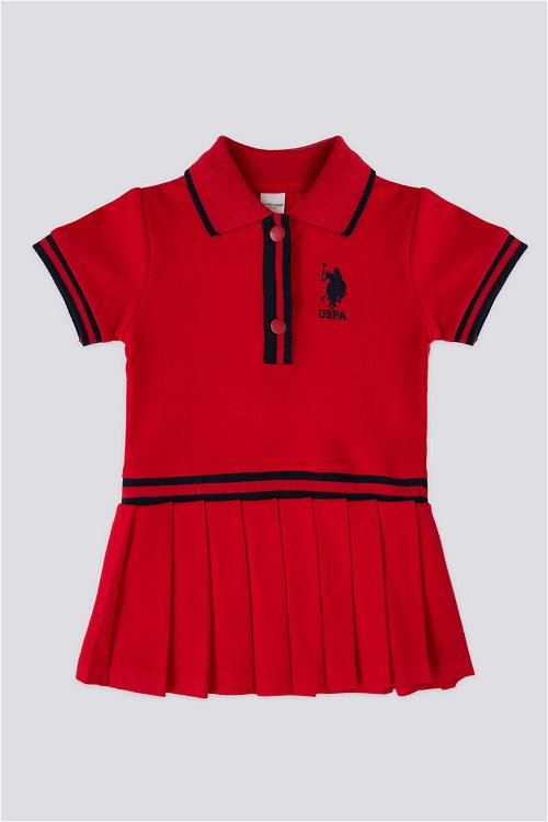 U.S. Polo Assn. Kız Bebek Kırmızı Elbise