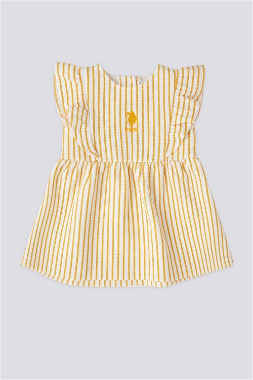 U.S. Polo Assn Lisanslı Krem Kız Bebek Elbise