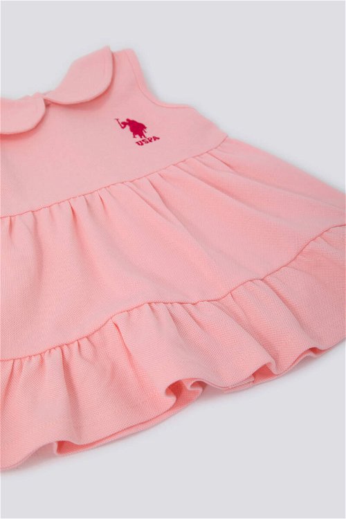 U.S. Polo Assn Weaving A Frill Skirt Pembe Bebek Elbise