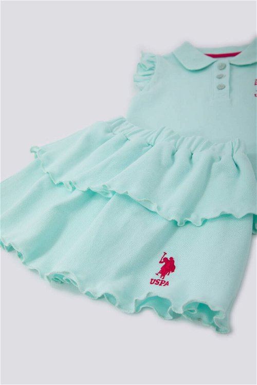U.S. Polo Assn Weaving A Frill Skirt Açık Yeşil Bebek Elbise