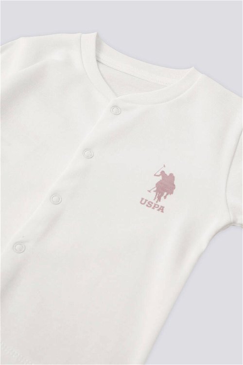 U.S. Polo Assn Lisanslı Three Points Krem Kız Bebek Eşofman Takımı