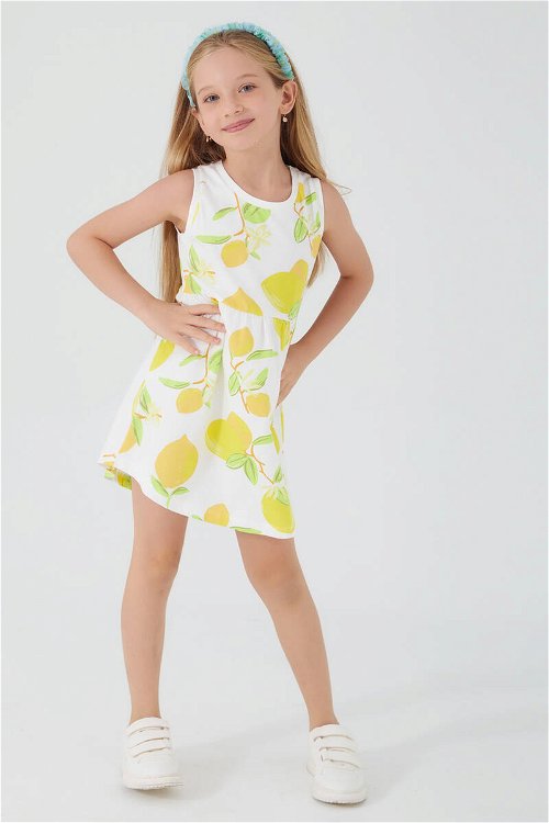 Rolypoly Lemon Branch Krem Kız Çocuk Elbise