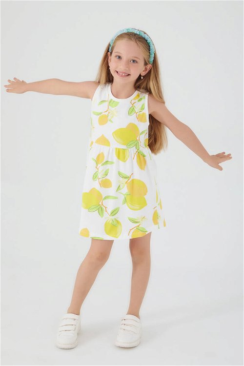 Rolypoly Lemon Branch Krem Kız Çocuk Elbise