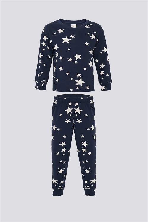 Rolypoly Lacivert Melanj Kız Çocuk Pijama Takımı