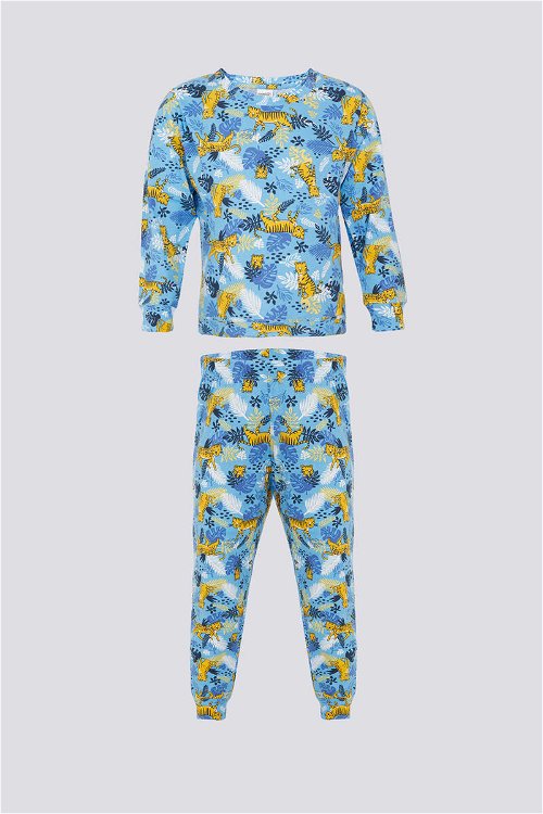 Rolypoly Koyu Mavi Melanj Kız Çocuk Pijama Takımı