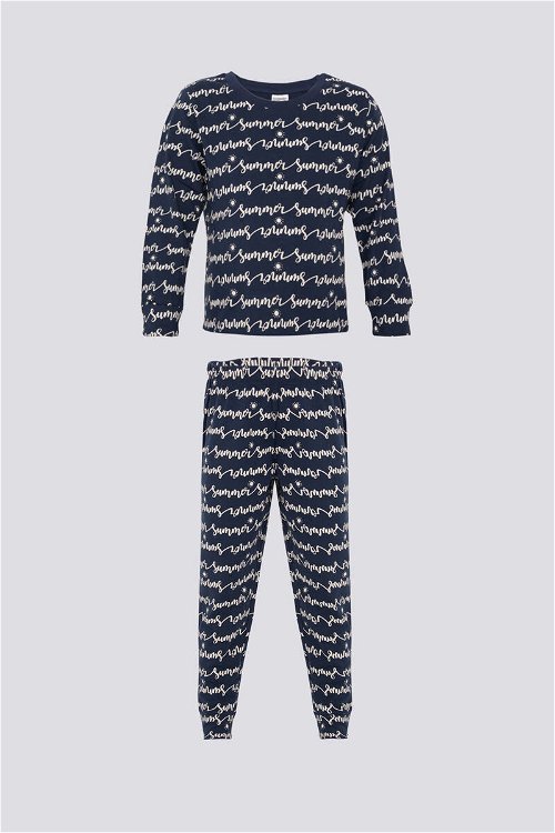 Rolypoly Koyu Mavi Kız Çocuk Pijama Takımı