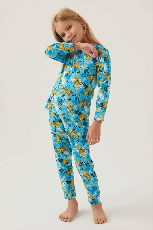 Rolypoly Turkuaz Kız Çocuk Pijama Takımı