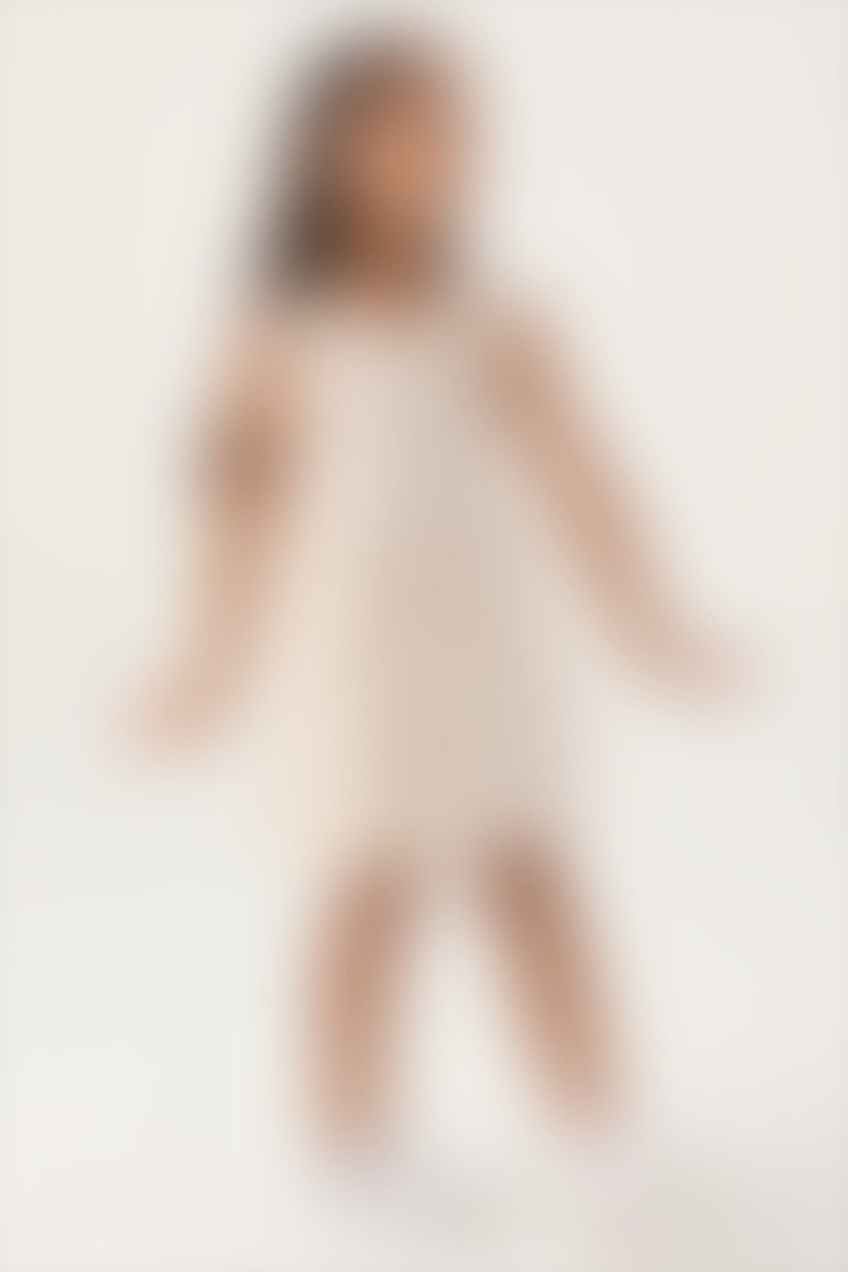 U.S. Polo Assn - U.S. Polo Assn Lisanslı Floral Dress Bej Kız Çocuk Gecelik