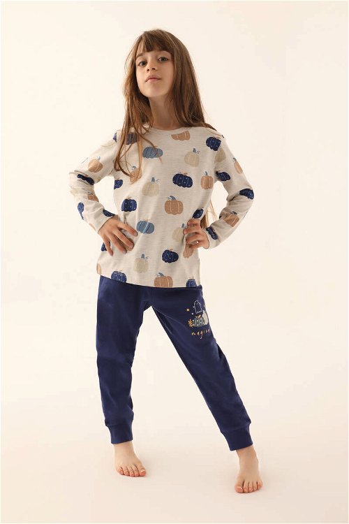 Rolypoly Magical Gri Kız Çocuk Uzun Kol Pijama Takım