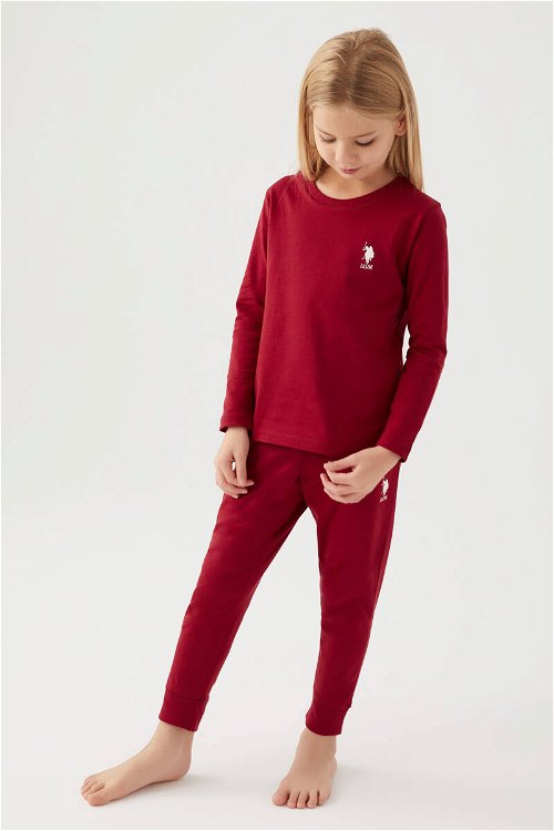 U.s Polo Asnn Kız Çocuk Bordo Pijama Takımı