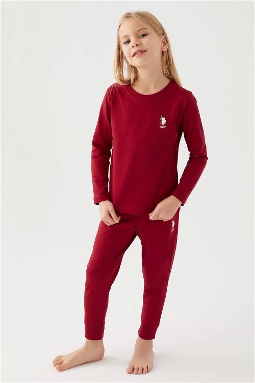 U.s Polo Asnn Kız Çocuk Bordo Pijama Takımı