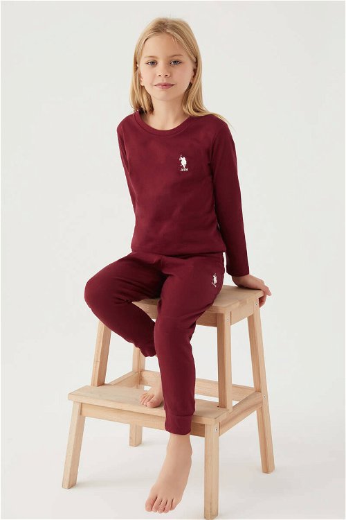U.s Polo Asnn Kız Çocuk Kahve Pijama Takımı