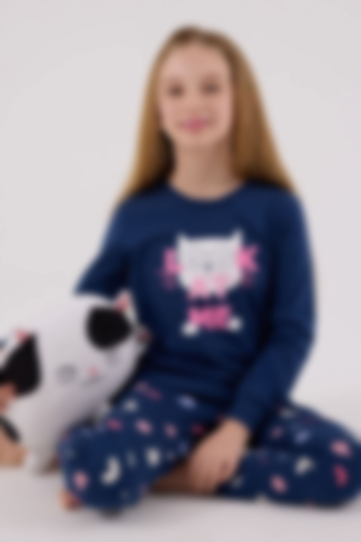 Rolypoly - Rolypoly Kız Çocuk Mavi Pijama Takımı