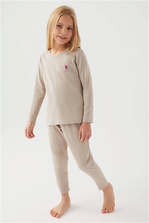U.s Polo Asnn Kız Çocuk Kum Pijama Takımı