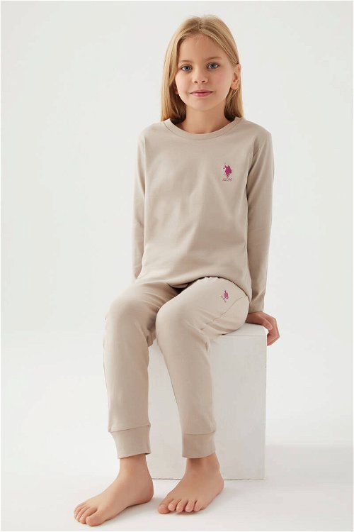 U.s Polo Asnn Kız Çocuk Kum Pijama Takımı