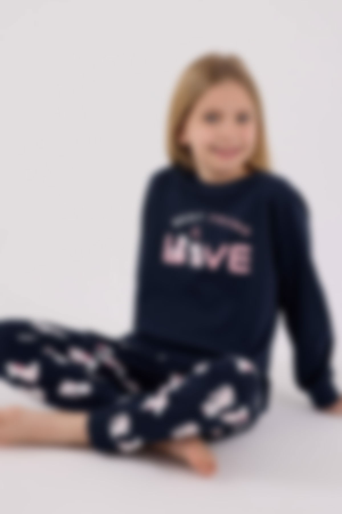 Rolypoly - Rolypoly Kız Çocuk Lacivert Pijama Takımı