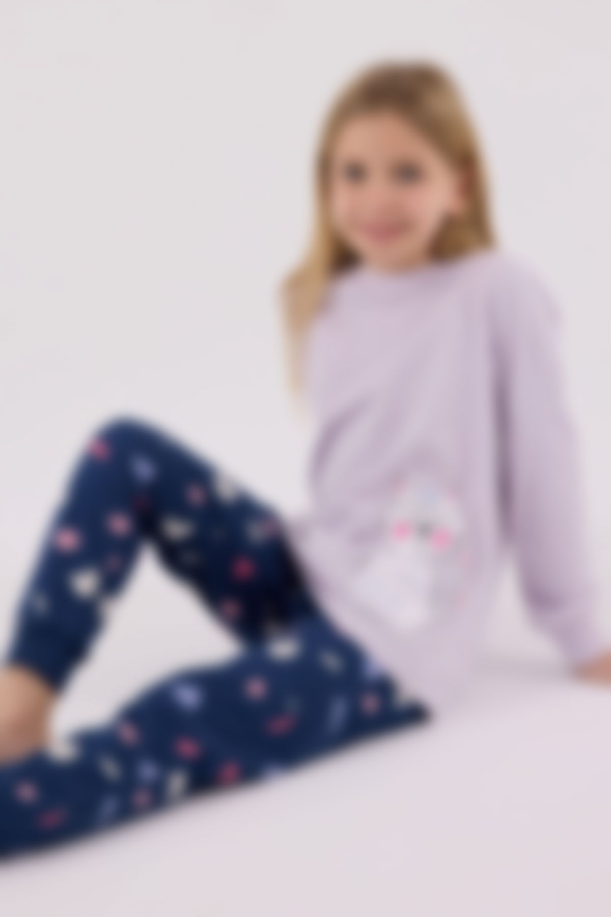 Rolypoly - Rolypoly Kız Çocuk Mor Pijama Takımı