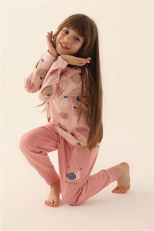 Rolypoly Magical Pembe Kız Çocuk Uzun Kol Pijama Takım