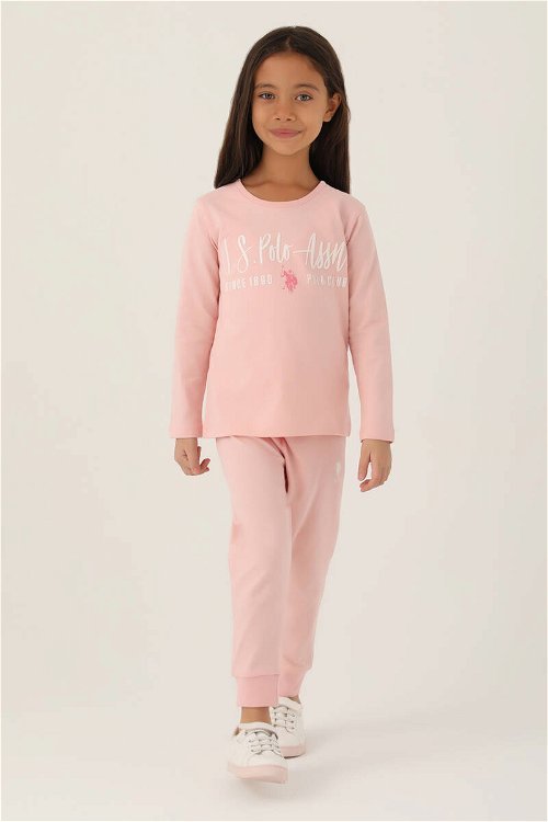 U.s Polo Asnn Kız Çocuk Pudra Pijama Takımı