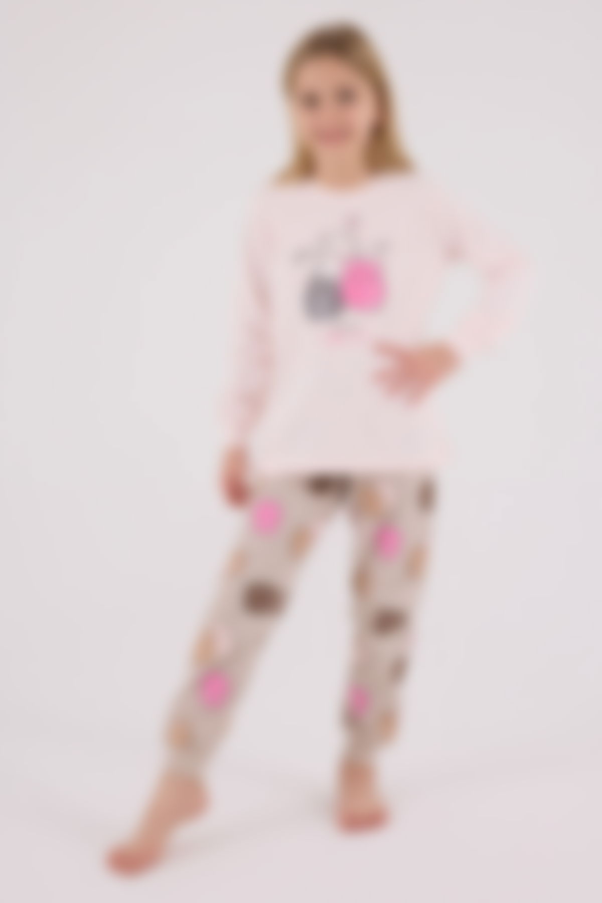Rolypoly - Rolypoly Kız Çocuk Pembe Pijama Takımı