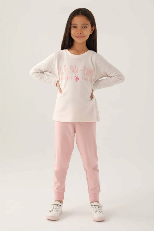 U.s Polo Asnn Kız Çocuk Krem Pijama Takımı