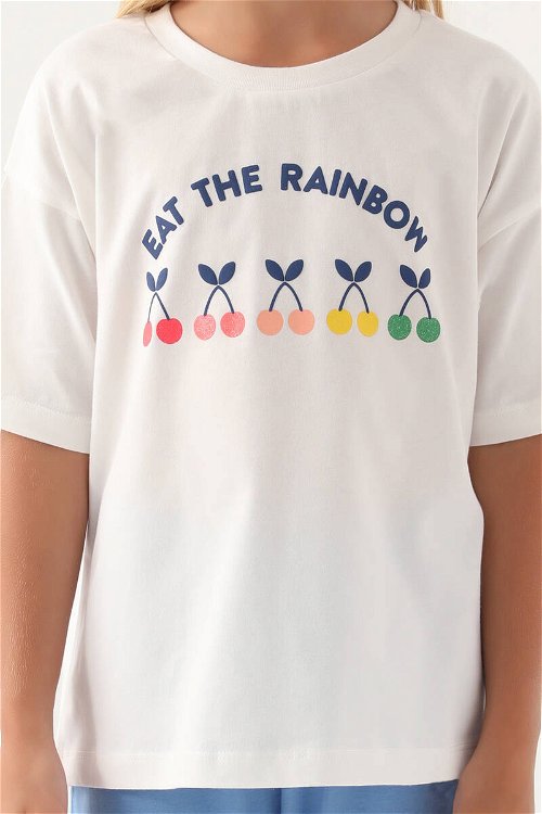 RolyPoly Eat The Rainbow Krem Kız Çocuk Kapri Takım