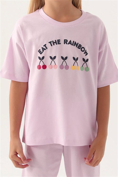 RolyPoly Eat The Rainbow Mor Kız Çocuk Kapri Takım