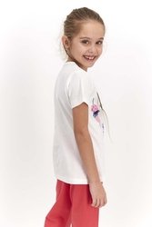 Rolypoly Happy Summer Krem Kız Çocuk T-Shirt - Thumbnail
