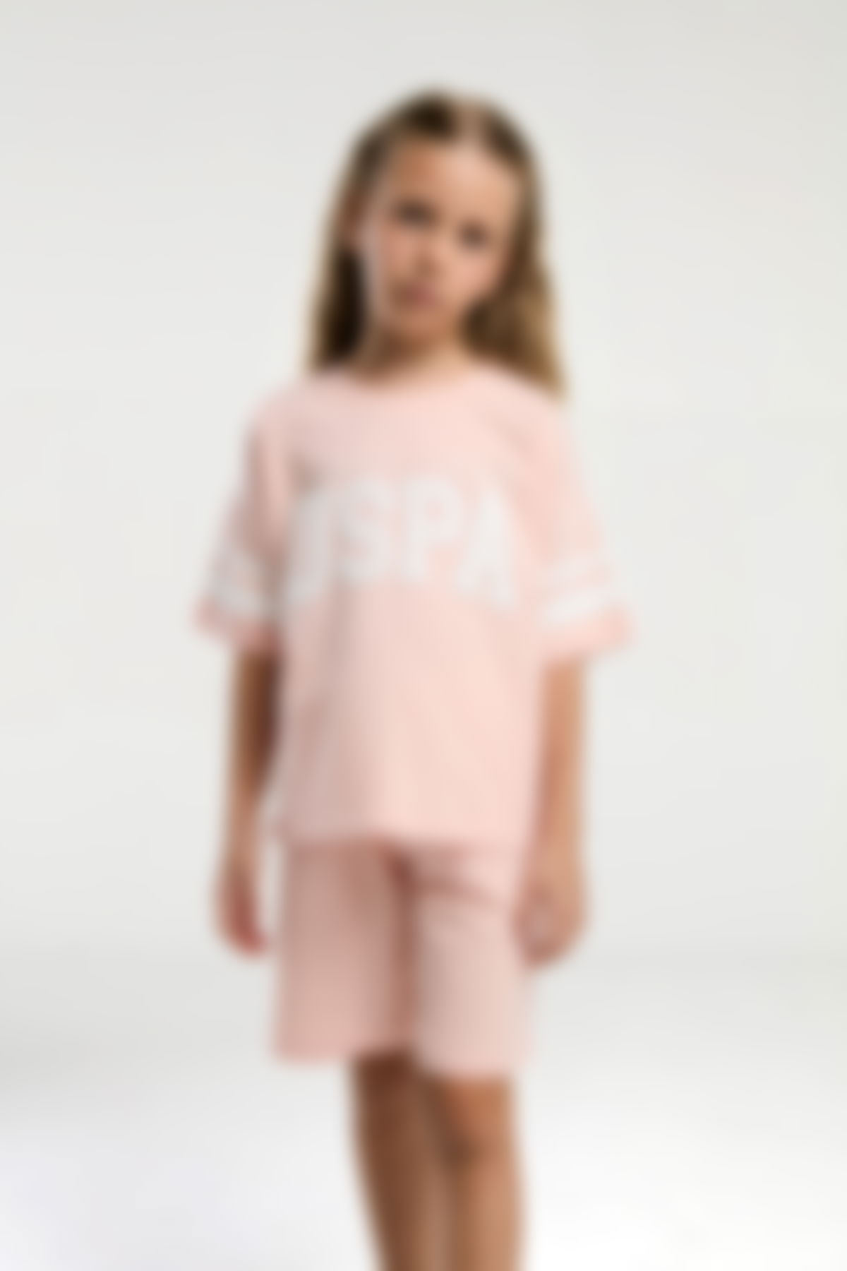 U.S. Polo Assn - U.S. Polo Assn. Kız Çocuk Pembe Bermuda Takım