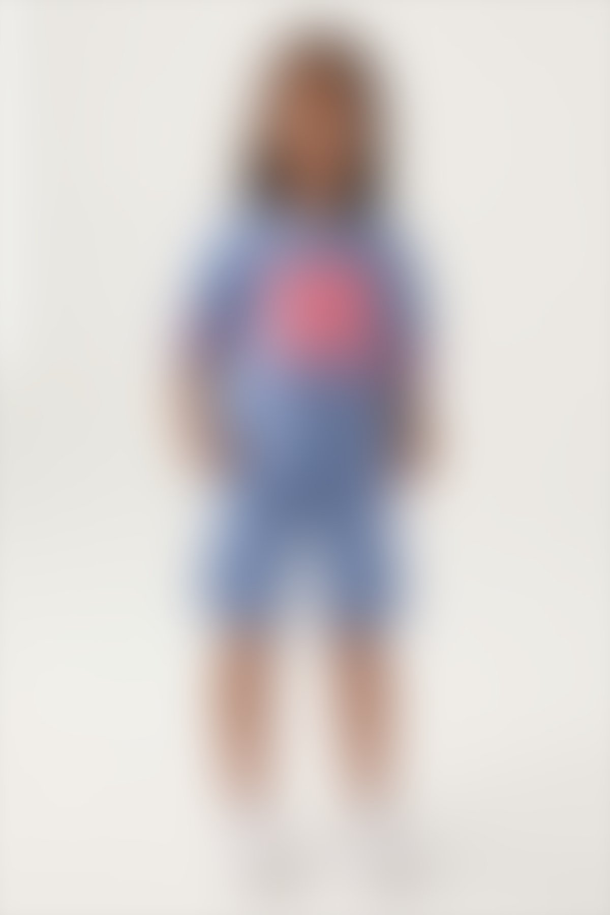 U.S. Polo Assn - U.S. Polo Assn Lisanslı Sleeve Detail Açık İndigo Kız Çocuk Bermuda Takım