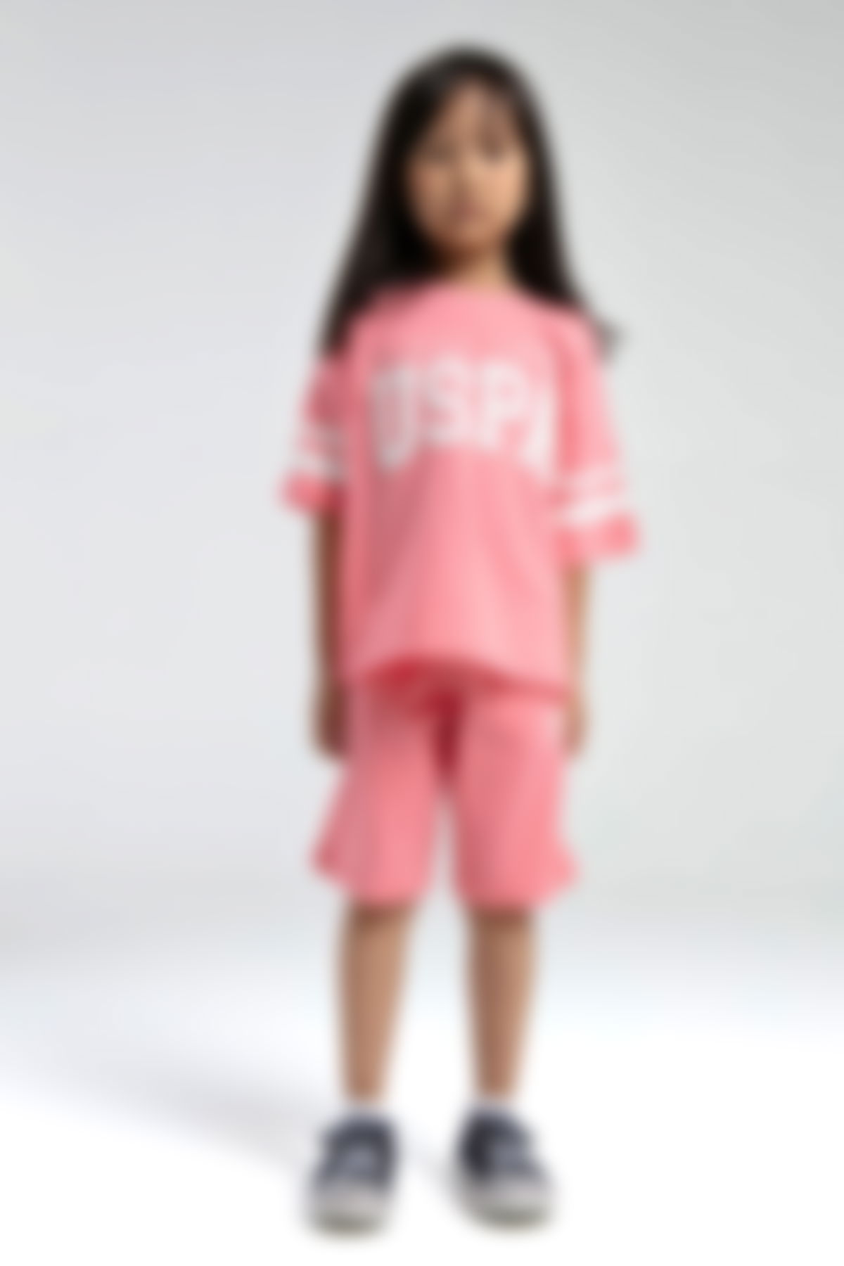 U.S. Polo Assn - U.S. Polo Assn. Kız Çocuk Pembe Bermuda Takım