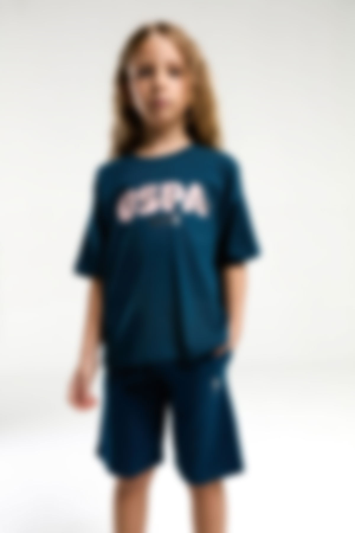 U.S. Polo Assn - U.S. Polo Assn. Kız Çocuk Lacivert Bermuda Takım