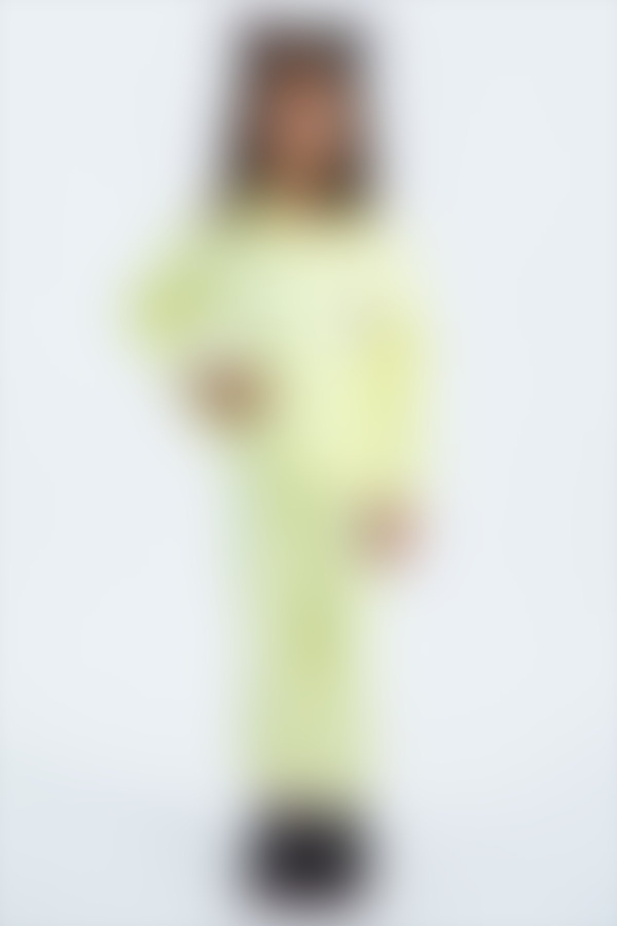 U.S. Polo Assn - U.S Polo Assn Kız Çocuk Basic Neon Sarı Kapüşonlu İkili Takım