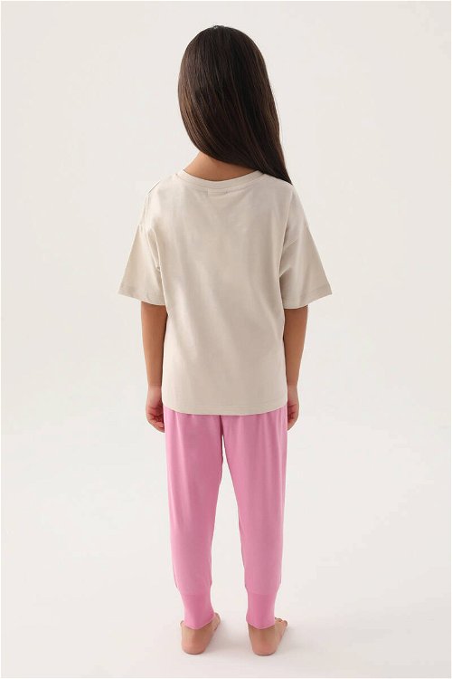 U.S. Polo Assn Lisanslı Daisy Bej Kız Çocuk Pijama Takımı