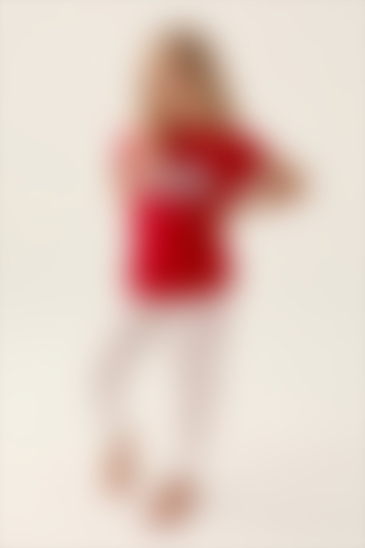 U.S. Polo Assn - U.S. Polo Assn Lisanslı Text Printed Kırmızı Kız Çocuk Pijama Takımı