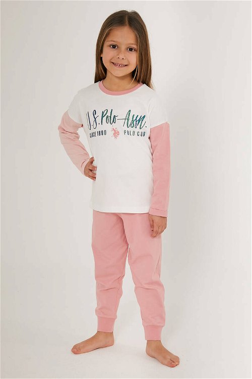 U.S. Polo Assn Girl Pembe Kız Çocuk Uzun Kol Pijama Takım
