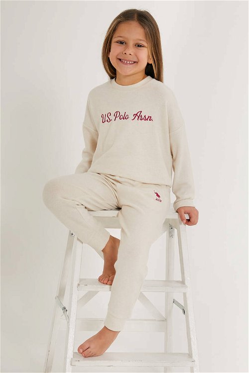 U.S. Polo Assn Shine Beyaz Kız Çocuk Eşofman Takımı