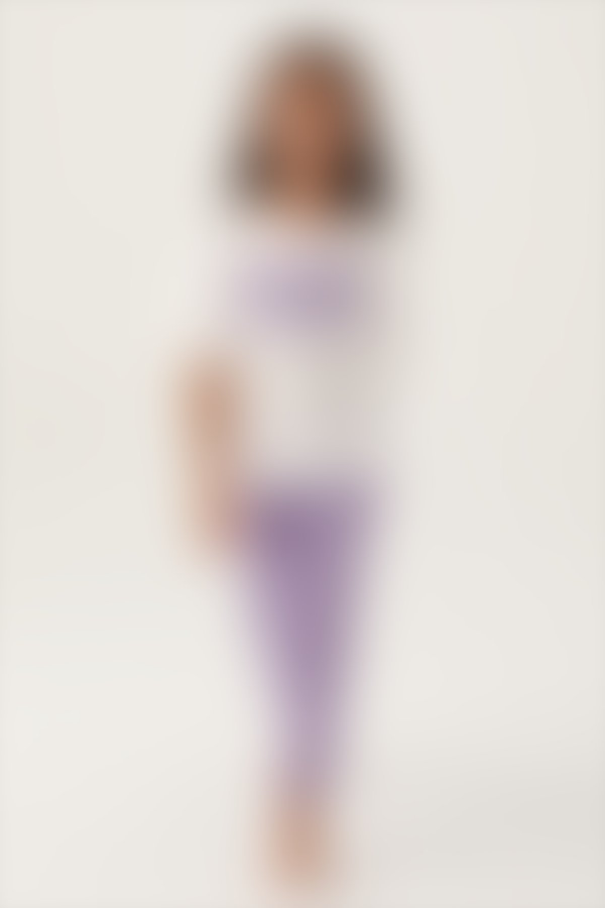 U.S. Polo Assn - U.S. Polo Assn Lisanslı Floral Text Krem Kız Çocuk Pijama Takımı