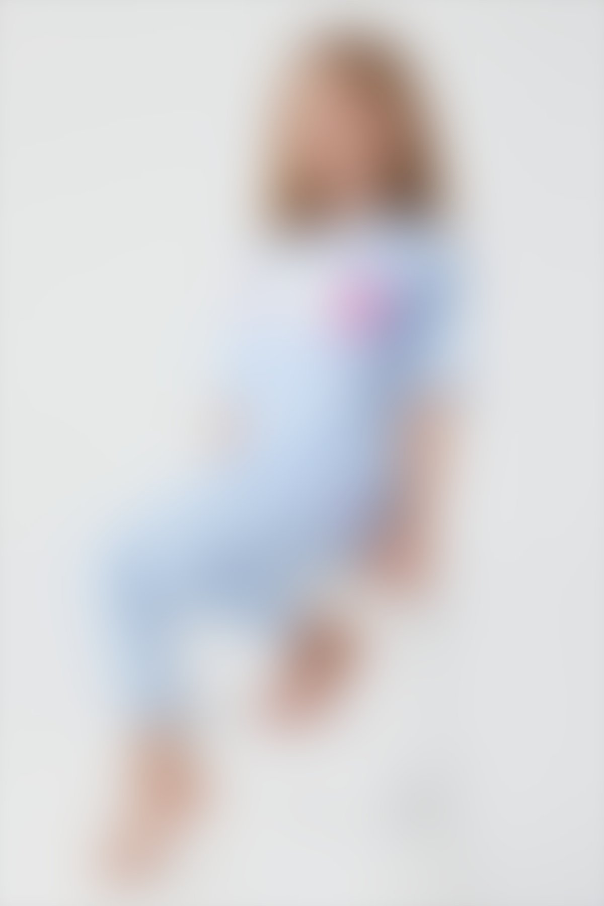 U.S. Polo Assn - U.S. Polo Assn Sea Blue Mavi Kız Çocuk Kısa Kol Pijama Takım