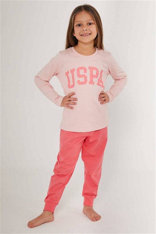 U.S. Polo Assn Bright Pembe Kız Çocuk Uzun Kol Pijama Takım