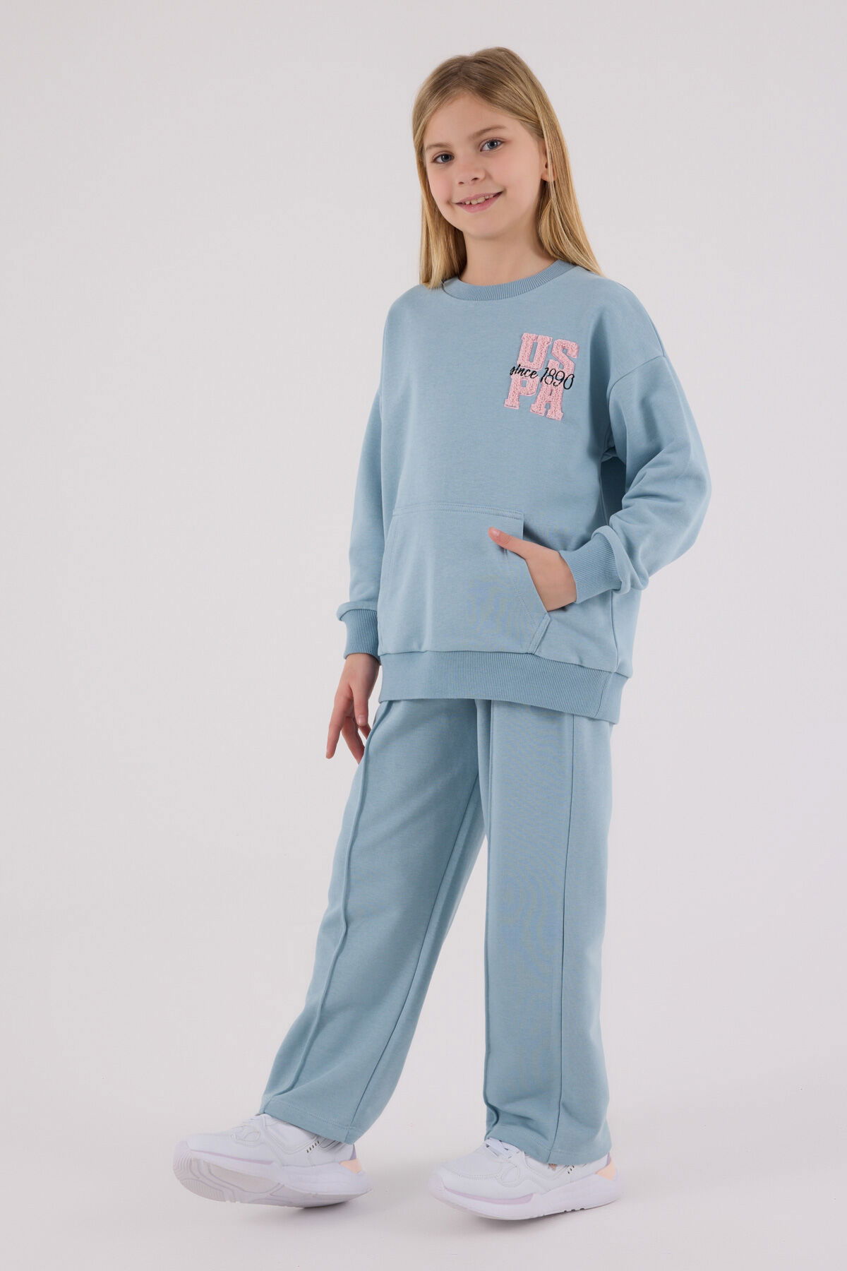 U.S. Polo Assn - U.S. Polo Assn Kız Çocuk Yeşil Eşofman Takımı