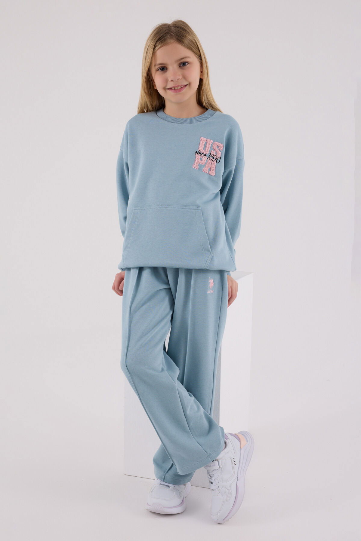 U.S. Polo Assn - U.S. Polo Assn Kız Çocuk Yeşil Eşofman Takımı (1)