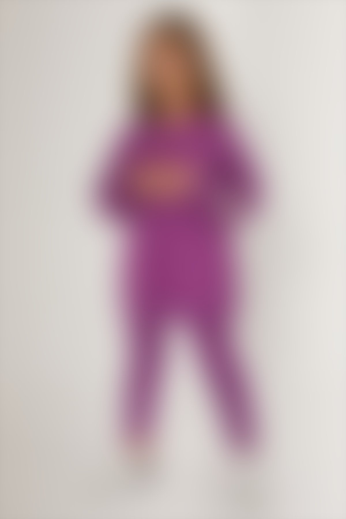 U.S. Polo Assn - U.S. Polo Assn Shiny Girl Mor Kız Çocuk Uzun Kol Pijama Takım