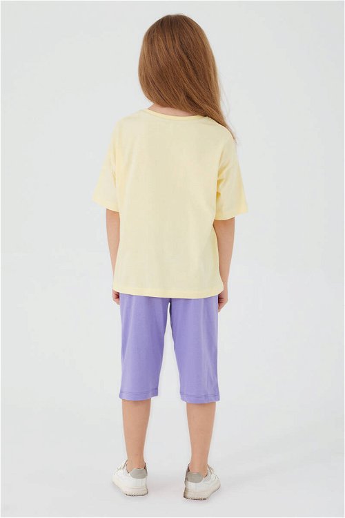 U.S. Polo Assn Cute Cream Sarı Kız Çocuk Kapri Takım