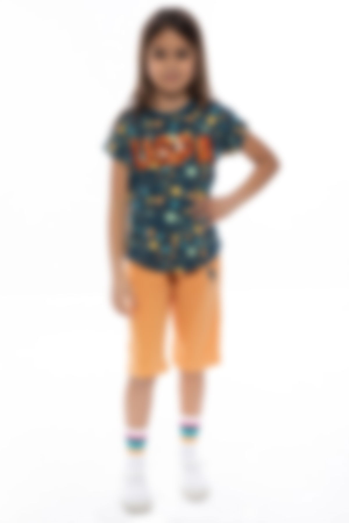 U.S. Polo Assn Kids - KIZ GARSON KAPRİ TAKIMI Uzay 