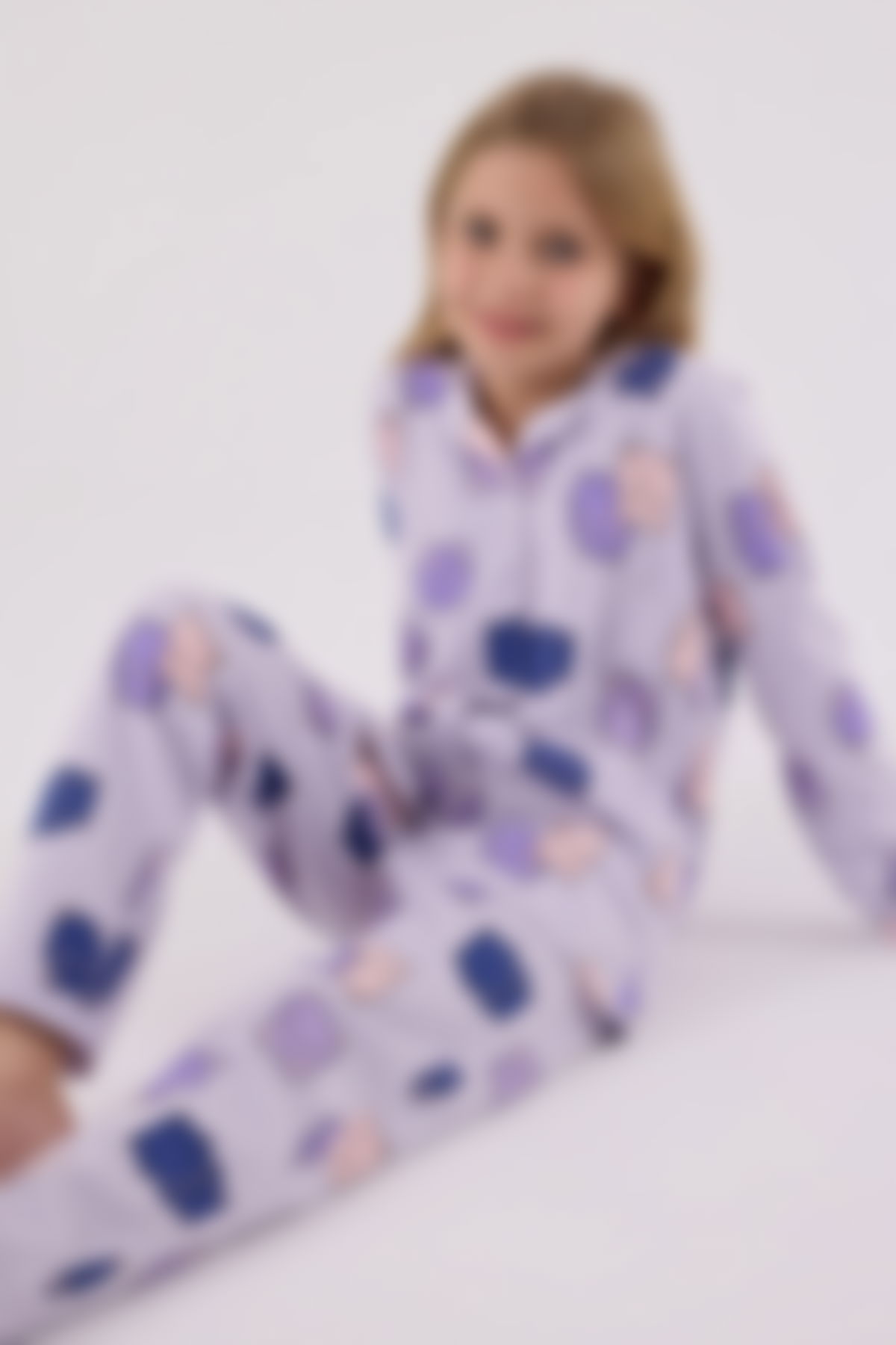 Rolypoly - Rolypoly Kız Çocuk Mor Gömlek Pijama Takımı