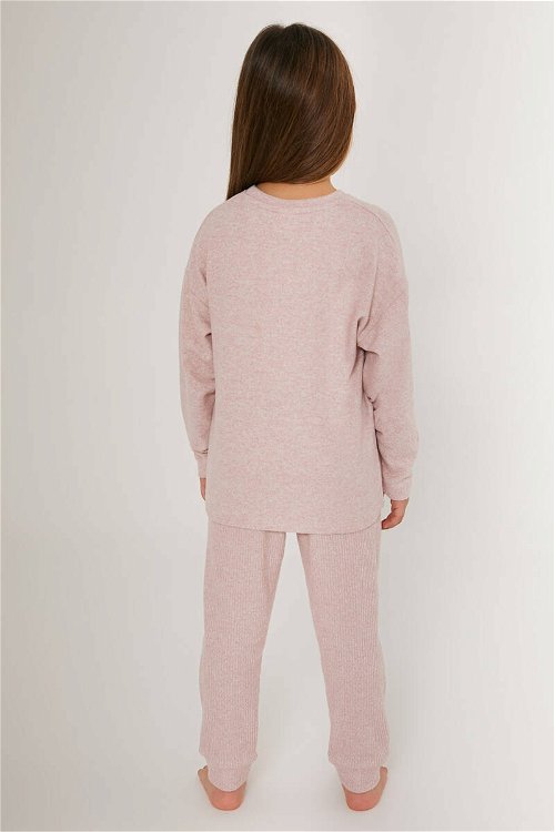 Rolypoly Pembe Kız Çocuk Uzun Kol Pijama Takım