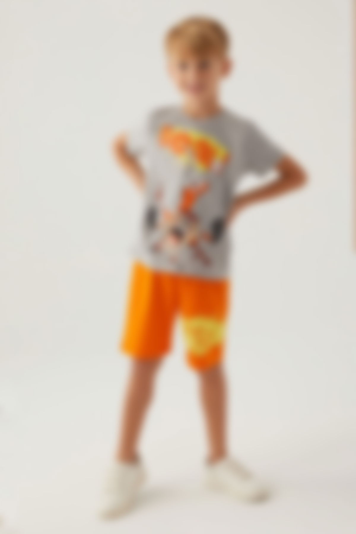 Looney Tunes - Looney Tunes Erkek Çocuk Gri Bermuda Takım