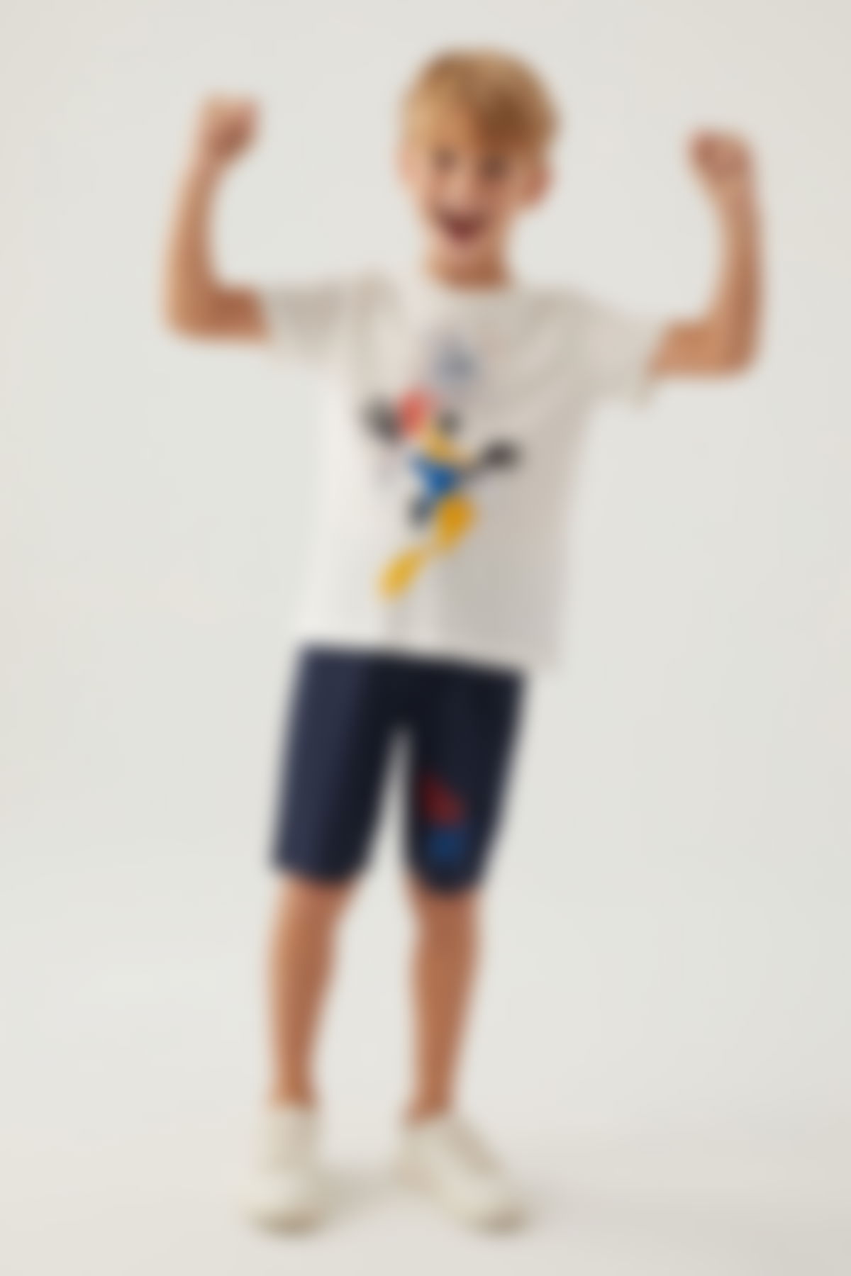 Looney Tunes - Looney Tunes Erkek Çocuk Krem Bermuda Takım