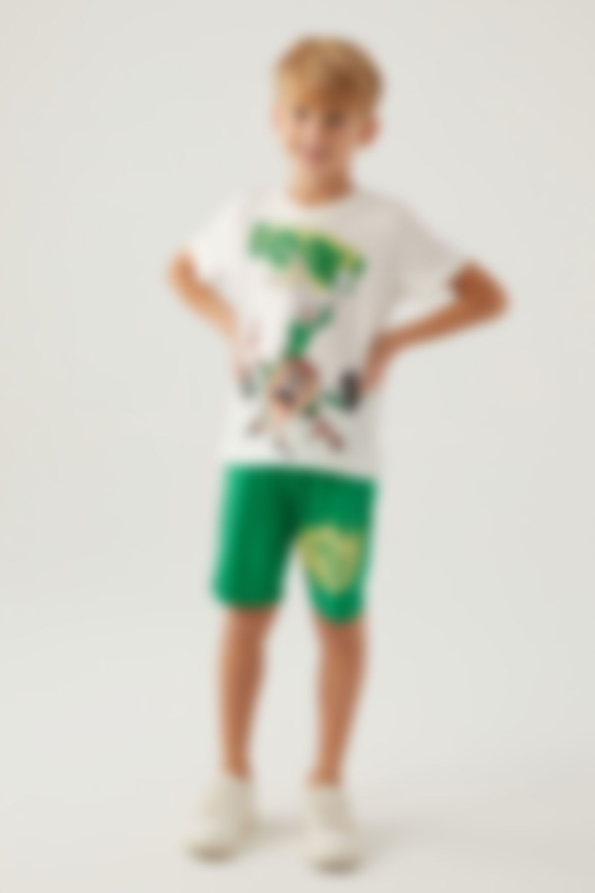 Looney Tunes - Looney Tunes Erkek Çocuk Krem Bermuda Takım